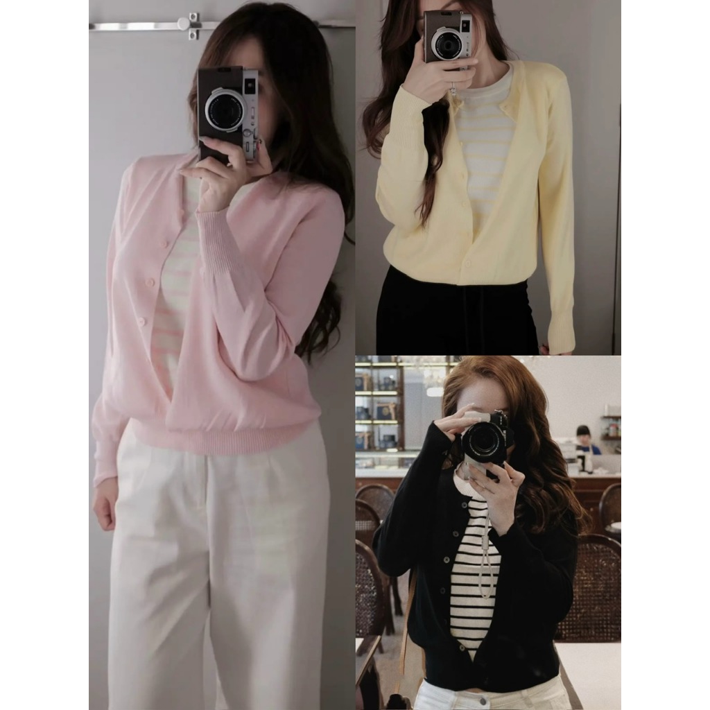 [CÒN MÀU HỒNG] SET ÁO LEN DÀI TAY TRƠN MIX KẺ SIÊU XINH STYLE ULZZANG HÀN QUỐC
