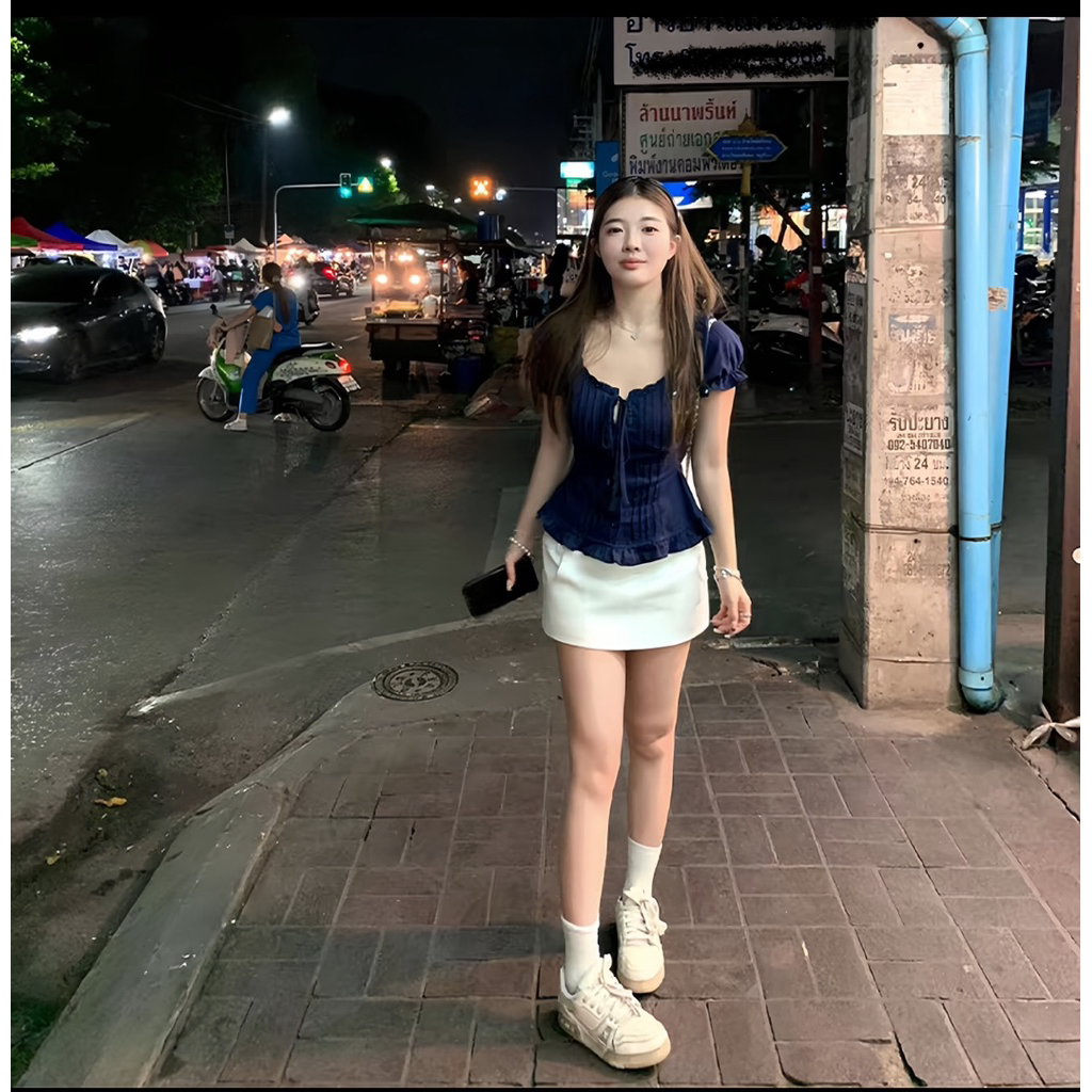 Áo Sơ Mi Xanh Than,Áo Kiểu Nữ Tôn Dáng Đi Chơi, Đi Học Dễ Phối Đồ Phong Cách Nhẹ Nhàng Nữ Tính- XM Minh Phúc | BigBuy360 - bigbuy360.vn