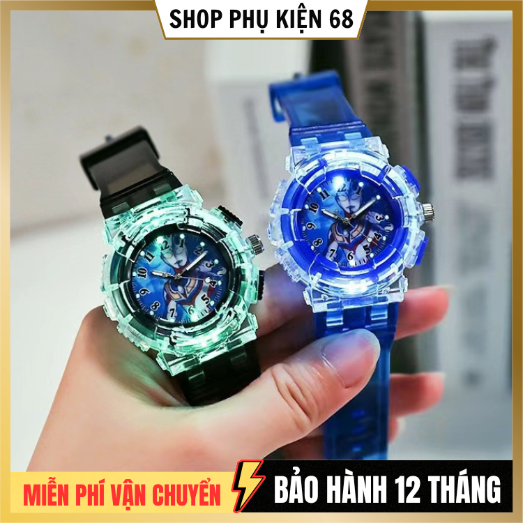 Đồng Hồ Siêu Nhân Nhện Nhiều Màu Cho Bé Trai Có Đèn LED Phát Sáng, Chống Nước