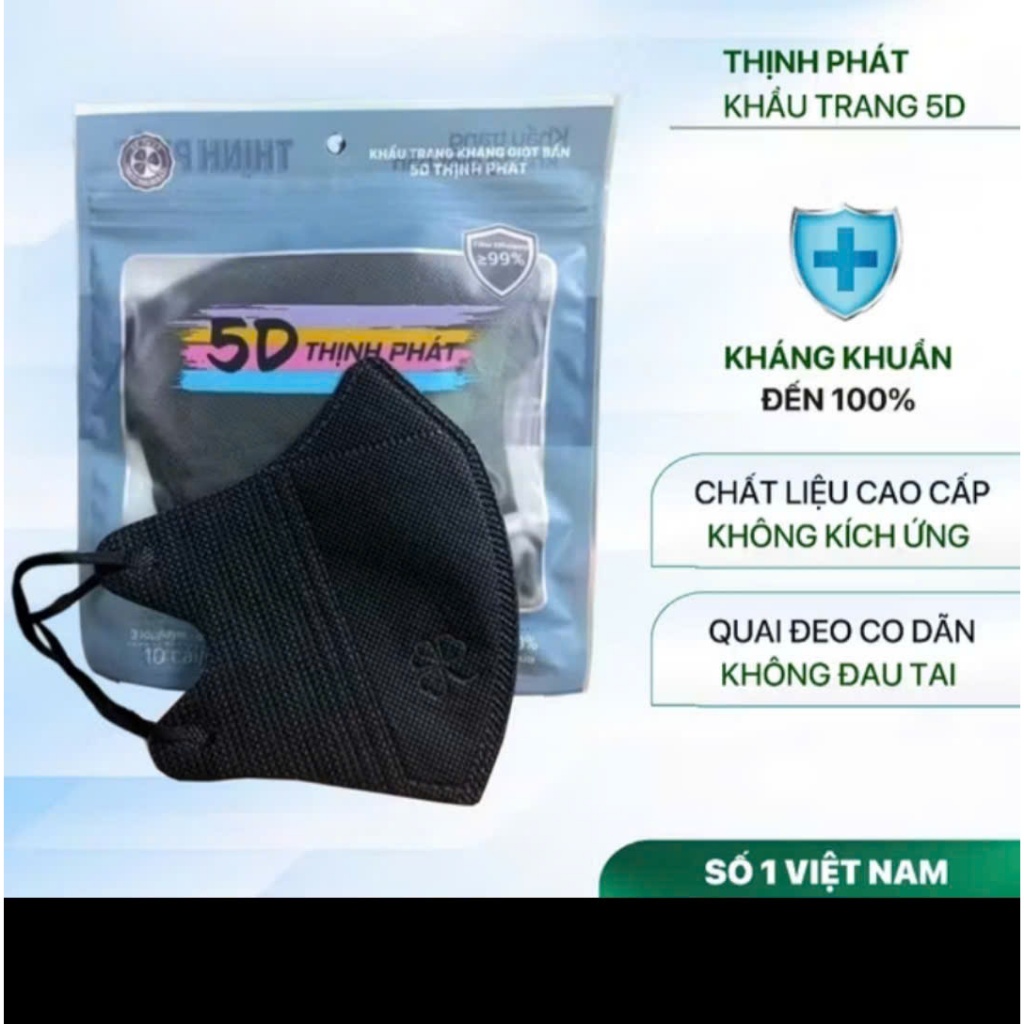 [CHÍNH HÃNG] 200-400 Chiếc khẩu trang 5D THỊNH PHÁT 3 lớp kháng khuẩn chống bụi chống nắng & tia UV