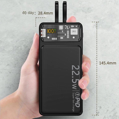 Sạc dự phòng 30000mah sạc nhanh 22.5w dung lượng lớn tích hợp dây sạc cho điện thoại Linkeetech | BigBuy360 - bigbuy360.vn