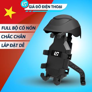  GIÁ ĐỠ GIÁ KẸP điện thoại LC gắn trên xe máy xe đạp kèm nón bảo hiểm che nắng bảo vệ camera điện thoại 