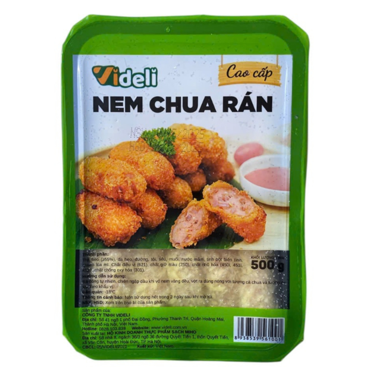 Nem Chua Rán Cao Cấp Videli – Gói 500g | Nem Rán Ăn Vặt Giòn Ngon, Tiện Lợi