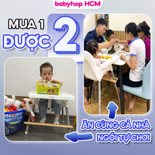 Ghế ăn dặm cho bé Babyhop kèm mặt bàn, ghế tập ngồi cho bé, điều chỉnh 2 nấc, nhựa nguyên sinh