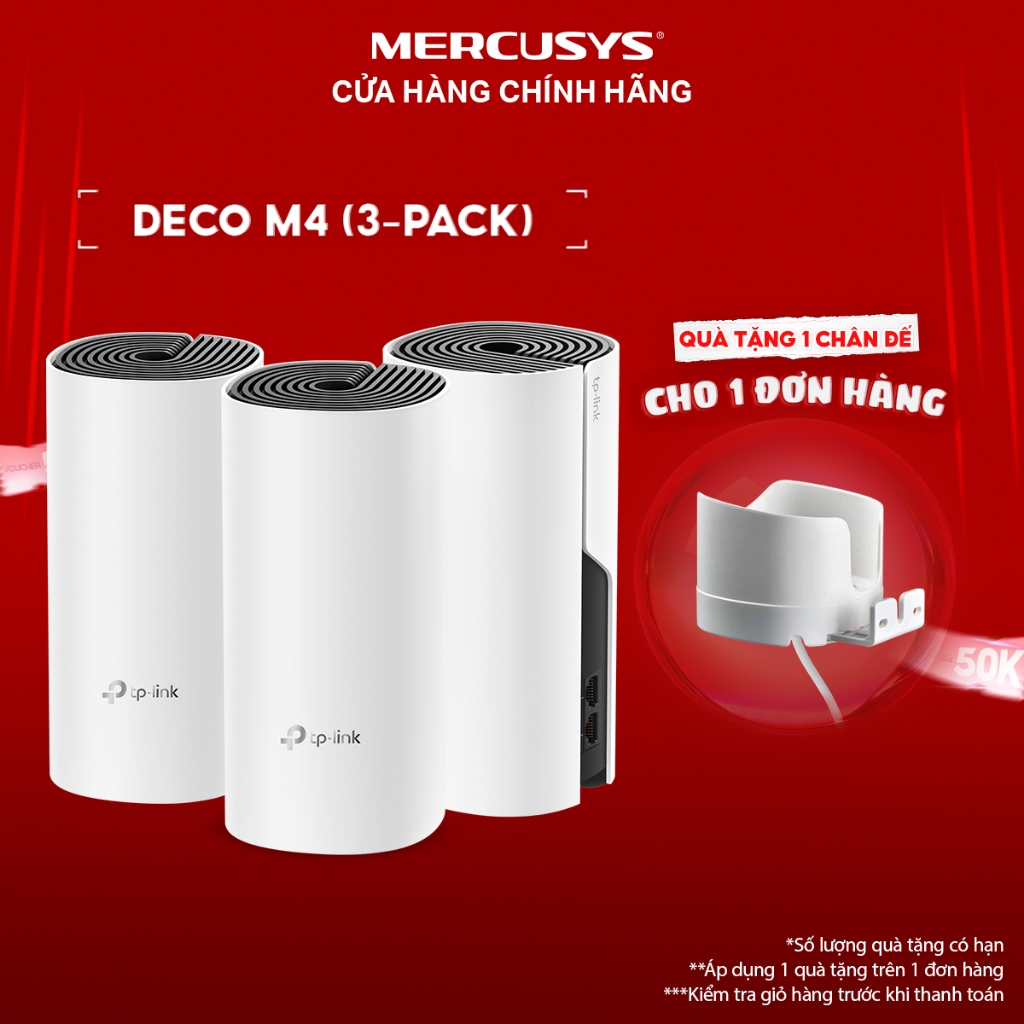 Hệ Thống Wifi Mesh TP-Link Deco E4 Dành Cho Gia đình Chuẩn AC 1200Mbps