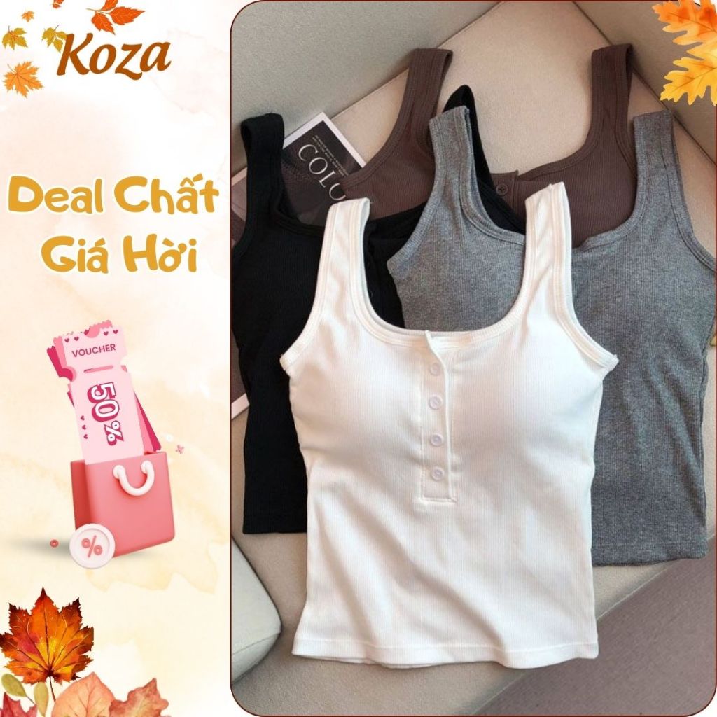 ( TOP BÁN CHẠY )Áo croptop, Áo ba lỗ nữ có mút ngực phông trơn dáng ôm co dãn phong cách mùa hè năng động cá tính ACN004