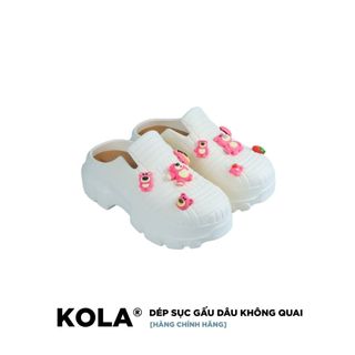  Dép Sục Nữ KOLA Charm Gấu Dâu Không Quai Hậu Đế cao 5cm Chống Trơn Trượt  Nhựa EVA Xuất Khẩu Cao Cấp 