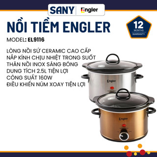  Nồi tiềm Engler EL9116 2.5L công suất 160W lòng sứ ceramic giữ nhiệt tốt an toàn sức khỏe 