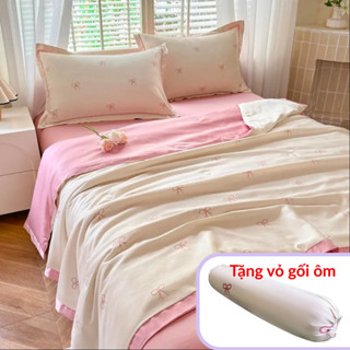  Bộ 5 món Bộ Chăn Ga Gối Lụa Thái 6D 4 Món Chăn Trần Bông Cao Cấp TOMATO Bedding 