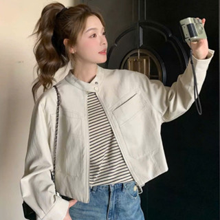 Áo Khoác Kaki Nữ Dáng Croptop Ngắn Bomber Basic Hàn Quốc Cá Tính Mùa Thu Đông Kimee - KA658