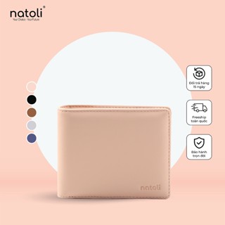 Ví gập nữ dáng ngang NATOLI gập đôi đựng thẻ cầm tay cao cấp BST Simple Horizontal Wallet V4