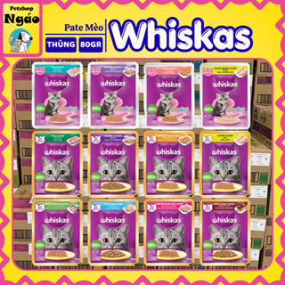 [ Combo tiết kiệm 14 - 28 - 56 GÓI ] Pate WHISKAS 80g - Pate thức ăn ướt cho mèo_WHISKAS