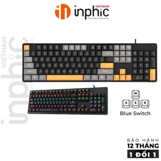  Bàn phím cơ gaming có dây INNPHIC G1 full size 104 phím blue switch LED gaming cho máy tính laptop 