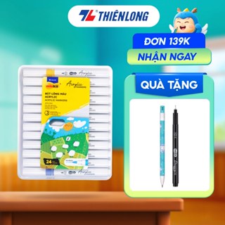 Bút lông màu Acrylic Markers 1 đầu brush Thiên Long Colokit 12/24/36 màu, chồng màu tốt, trang trí đa chất liệu