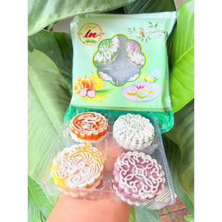 BÁNH IN HOA CỐT DỪA MIX 4 vị (Chay Mặn đều dùng được, Hộp 4 bánh)