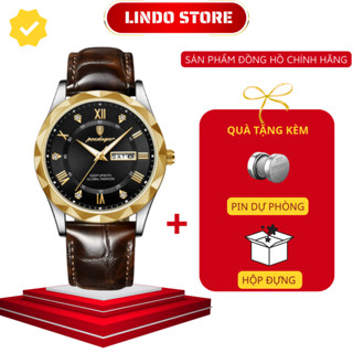 Đồng hồ nam dây da chính hãng POEDAGAR P615 chống nước chống va đập sang trọng