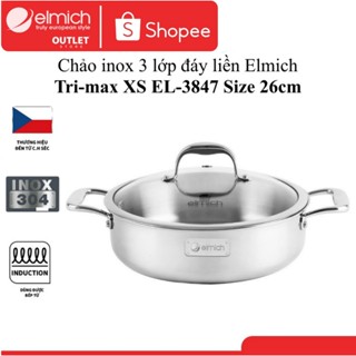 Chảo INOX Nguyên Khối Elmich EL-3847 Size 26cm | Chảo Xào, Nồi Lẩu INOX 304, Elmich Chính Hãng
