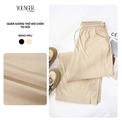 Quần dài nữ YOUNGER BY CARDINA chất đũi thô cạp chun co giãn 5YQDT17