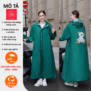  Áo mưa 1 người cao cấp thời trang đi xe máy áo mưa eva thiết kế khoá kéo mũ kính trong suốt tiện lợi 