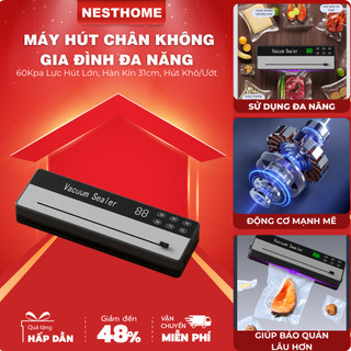 Máy Hút Chân Không Gia Đình Đa Năng - 60Kpa Lực Hút Lớn, Hàn Kín 31cm, Hút Khô/Ướt