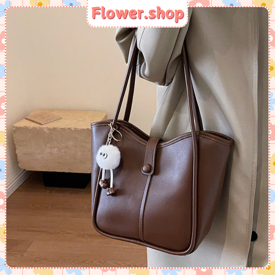 [TẶNG MÓC GẤU] Túi đeo vai dáng công sở chất liệu da PU dày dặn, túi tote thời trang Hàn Quốc đeo đi học, đi làm M256