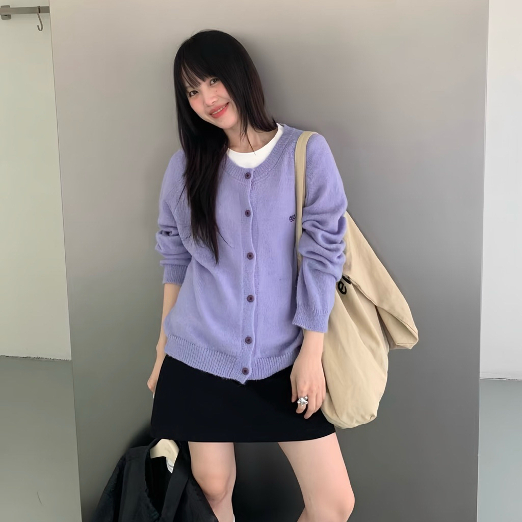 Áo Khoác Cardigan Len Cổ Tròn Có Cúc 29 Store Phong Cách Thời Trang Order Taobao