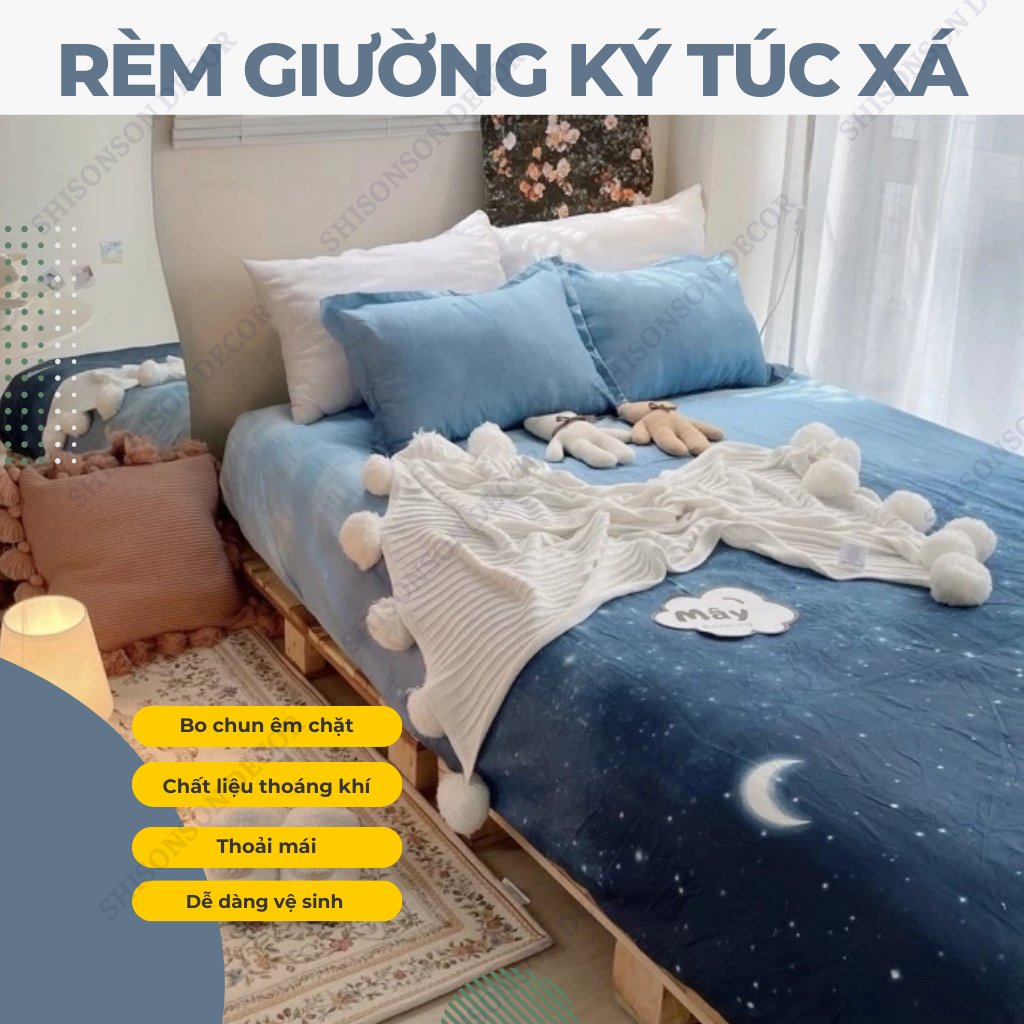 Ga Giường KTX, Ga giường đơn Vải Poly Cotton Mềm Mịn  Size 90/1m/1m2