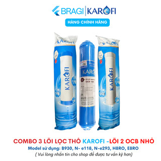  Combo 3 Lõi Lọc Nước Karofi 123 Dòng Smax Duo Với Lõi Số 2 OCB Nhỏ cắm nhanh dùng cho các máy N-e 239 B930,.. 