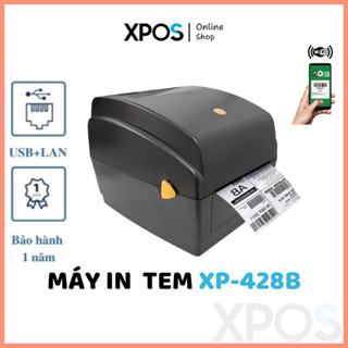 Máy in tem nhãn 420B 428B 470B USB+LAN khổ 110mm – In đơn hàng TMĐT A6 A7, tem shop, tem trà sữa