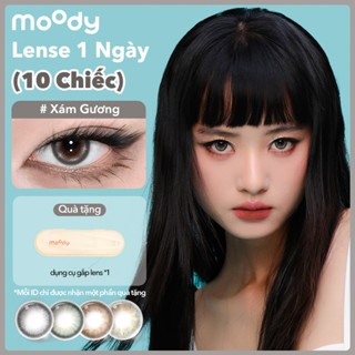  Set 10 chiếc kính áp tròng moody giãn tròng 14.2 - 14.5mm màu Xanh Mộc phong cách cool girl tone Tây có độ cận  0-7  