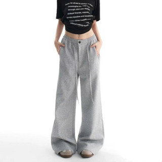 Quần Nỉ Ống Rộng Nữ  Form Suông Lưng Cao Cạp Chun Dây Rút Basic Hàn Quốc Mùa Thu Đông Noiree - NQ115