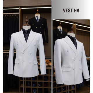Bộ Vest Nam Cao Cấp Màu Trắng 6 Cúc Tôn Dáng, Trẻ Trung, Lịch Lãm Phù Hợp Chú Rể, Buổi Tiệc ,Birthday Chất Vải Dày Dặn