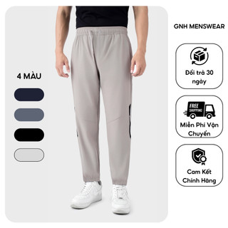  Quần Dài Gió Thể Thao Nam Quần Dài Jogger Ống Bo Phối Cạp Chun Thoải Mái Co Dãn Tốt | GNHACTIVE 