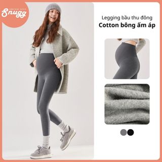 Quần legging bầu thu đông cạp cao, cotton bông cashmere ấm áp Snugg - SNU2243