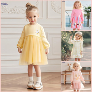 BST Váy thu đông Little Maven cho bé, đầm chất liệu ấm áp, màu sắc tươi tắn cho bé gái 2 - 7 tuổi P2
