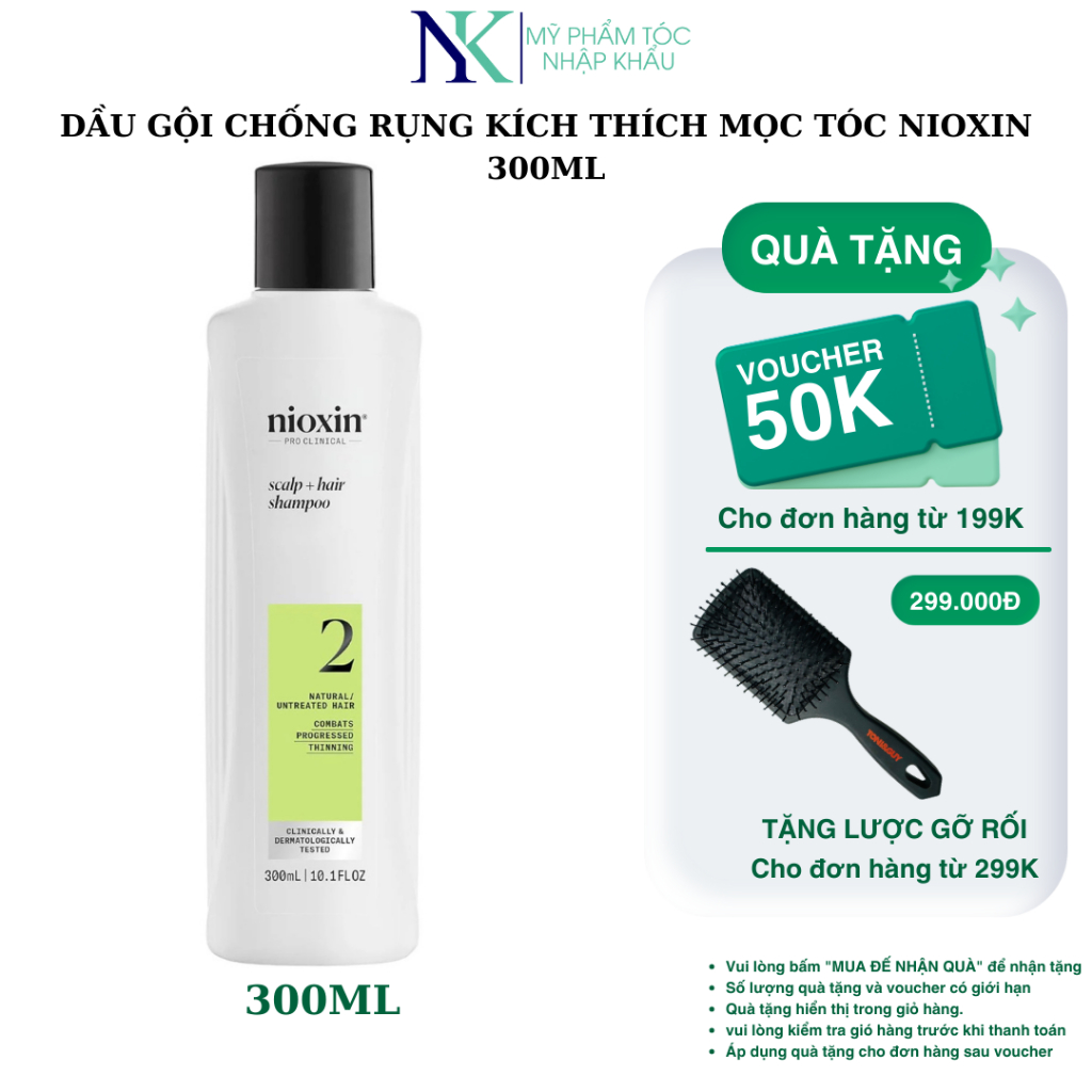 Dầu Gội Chống Rụng Kích Thích Mọc Tóc Nioxin 300ml