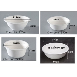 Set 10 chén giấy bã mía 220ml