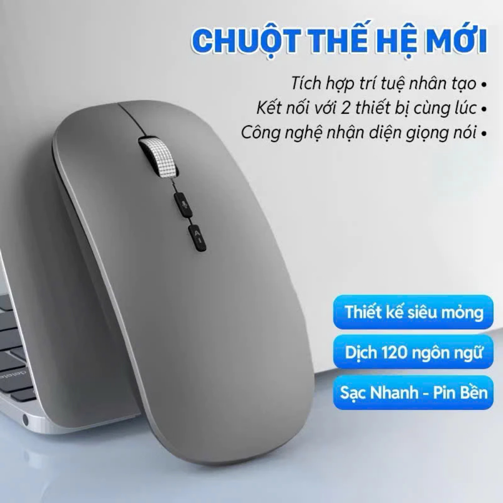 Chuột AI thông minh A7/A9 Dịch giọng nói+Văn bản Hỗ trợ 120 ngôn ngữ Kết nối 2.4G USB/Bluetooth Nhận diện mic chính xác | BigBuy360 - bigbuy360.vn