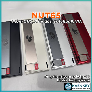 Hoả tốc Weikav NUT65 Catch ball 3 mode nhôm cnc hotswap RGB plate FR4 VIA/qmk full foam bàn phím cơ không dây Kaenkey