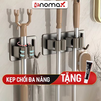 Kẹp cây lau nhà, chổi Enomax chất lượng inox 304 cao cấp. Dán tường bằng keo dán. Bảo hành 10 năm (Eno 0201 - 0205)