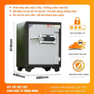   KÉT SẮT TÀI LỘC  Két sắt Việt Tiệp KV918 Điện Tử 80kg 