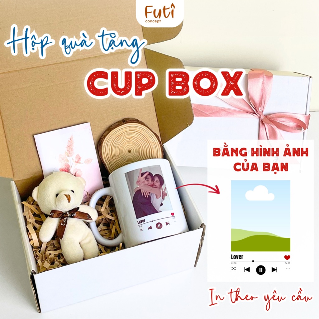 Hộp Quà Tặng CupBox, Ly Sứ In Hình Theo Yêu Cầu Và Gấu Bông Đáng Yêu, Quà Tặng Cho Bạn Bè Người Yêu Dịp Sinh Nhật