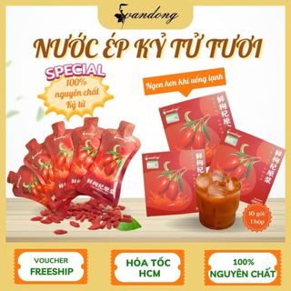 [MUA 3 TẶNG 2] Nước ép kỷ tử tươi nguyên chất Wandong, Nước ép Organic - Hộp 10 gói (30ml/1 gói)