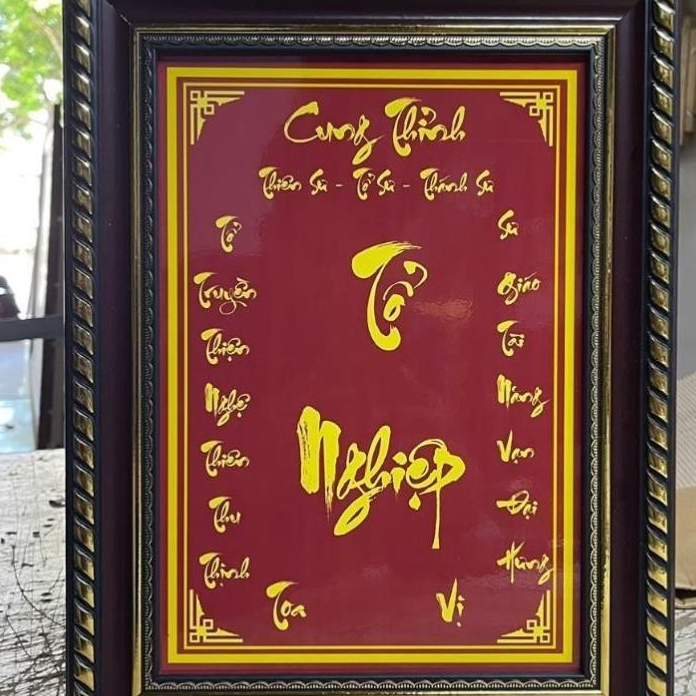 Tranh thờ Tổ Nghiệp, KT 19*25cm - 28*38cm và 38*48cm ( có khung ) cực đẹp