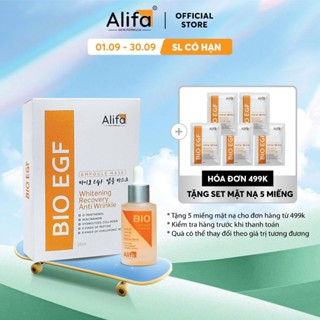 Combo dưỡng da 2: Serum dưỡng ẩm, dưỡng trắng da BIO Alifa 35ml và Hộp 10 miếng Mặt nạ Alifa EGF dưỡng ẩm 25ml