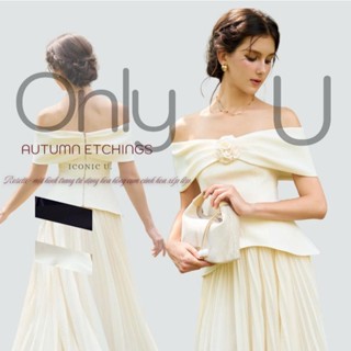  Áo trễ vai Taffta chất liệu gấm cao cấp ôm eo Áo Dự Tiệc Trễ Vai Nữ Phối Hoa Sang Trọng Thanh Lịch 