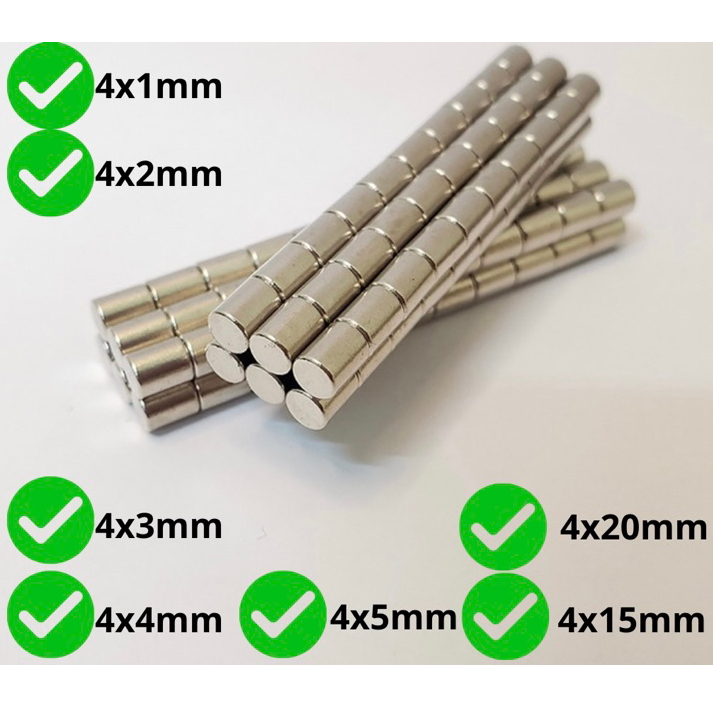 Nam châm viên đường kính 4mm, nam châm trắng mạ niken, nam châm đất hiếm, nam châm vĩnh cửu, nam châ
