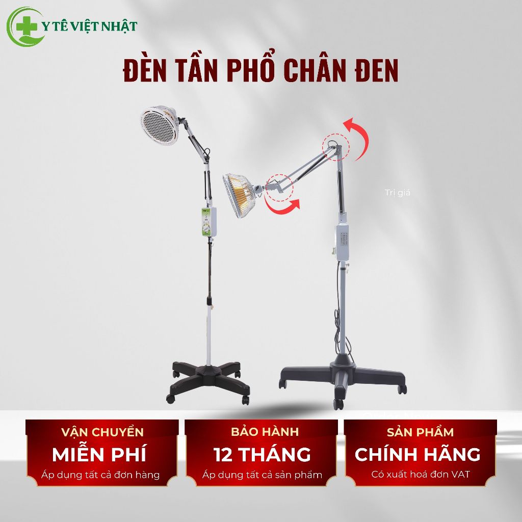 (GIÁ KHO) Đèn tần phổ 1 bóng/ 2 bóng chân đen cao cấp, đèn tần phổ trị liệu