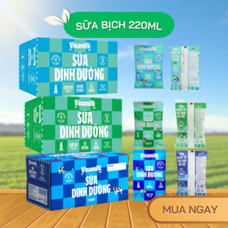    Giao Hoả Tốc  Thùng 48 bịch sữa tươi 220ml Vinamilk 