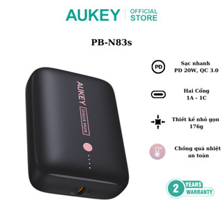   New  Pin Sạc Dự Phòng Aukey PB-N83s 10.000 mAh- Sạc Nhanh 22.5w 2 Cổng - Hàng Chính Hãng 